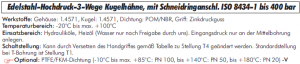 Edelstahl-Hochdruck-3-Wege Kugelhähne, mit Schneidringanschluss ISO 8434-1, bis 400 bar, Edelstahlhochdruckkugelhahn, Hochdruckkugelhahn, Kugelhahn